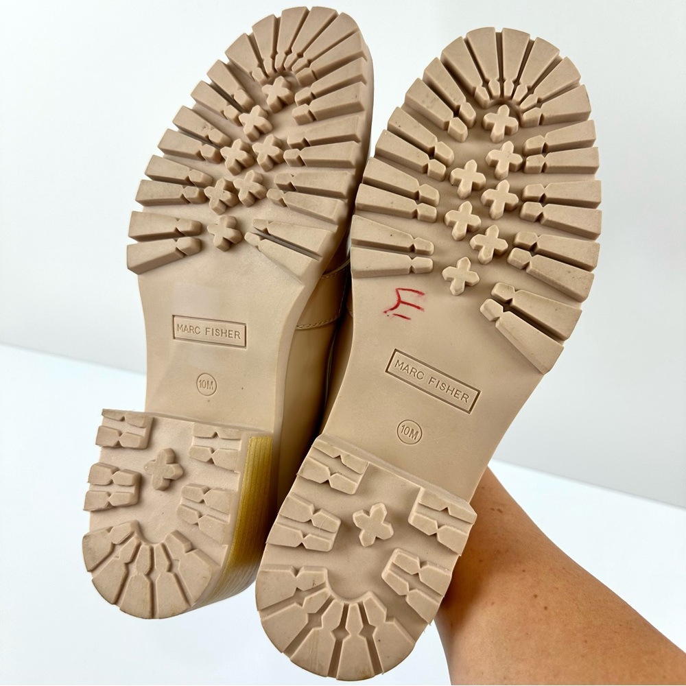 Marc Fisher NEW Women's Sz 10 Cream Dancel Loafer Shoes Chunky Block Heel Nude - Picture 11 of 11